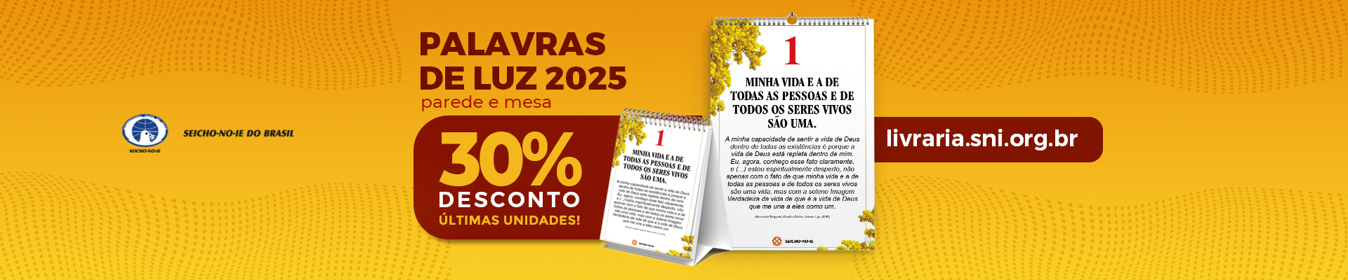 Preceitos / calendário da Seicho-No-Ie com 30% de desconto